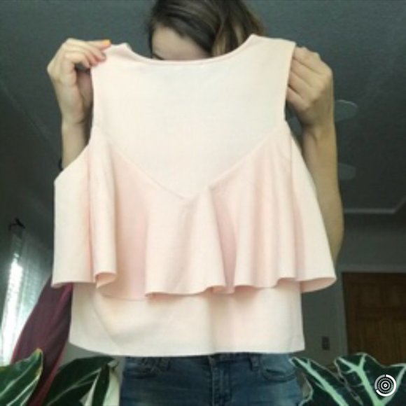 Zara pink flowy crop top - Picture 4 of 4